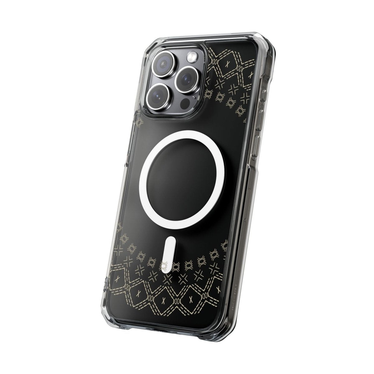 PasifikaOne MagSafe clear case for iPhone 16 featuring Samoan Malu design, transparent protective cover for MagSafe compatibility.