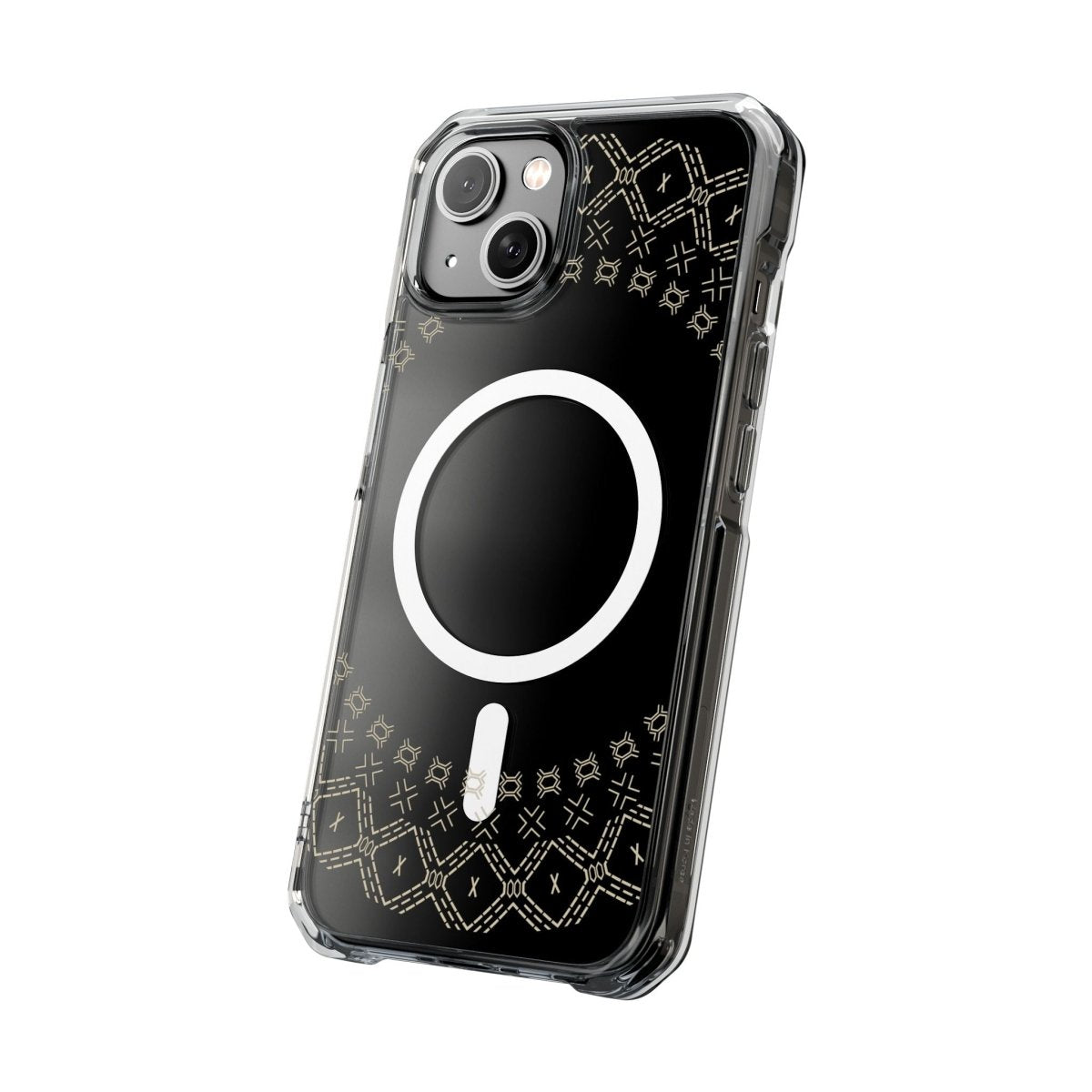 PasifikaOne MagSafe clear case for iPhone 16 featuring Samoan Malu design, transparent protective Magsafe case.