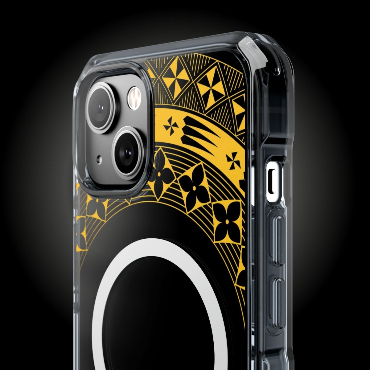 WOYC PasifikaOne MagSafe clear case for iPhone 16 in Tongan Yellow, protective MagSafe-compatible transparent phone cover.