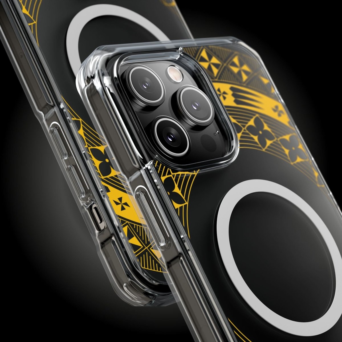 WOYC PasifikaOne MagSafe clear case for iPhone 16 in Tongan Yellow, transparent design with MagSafe compatibility.