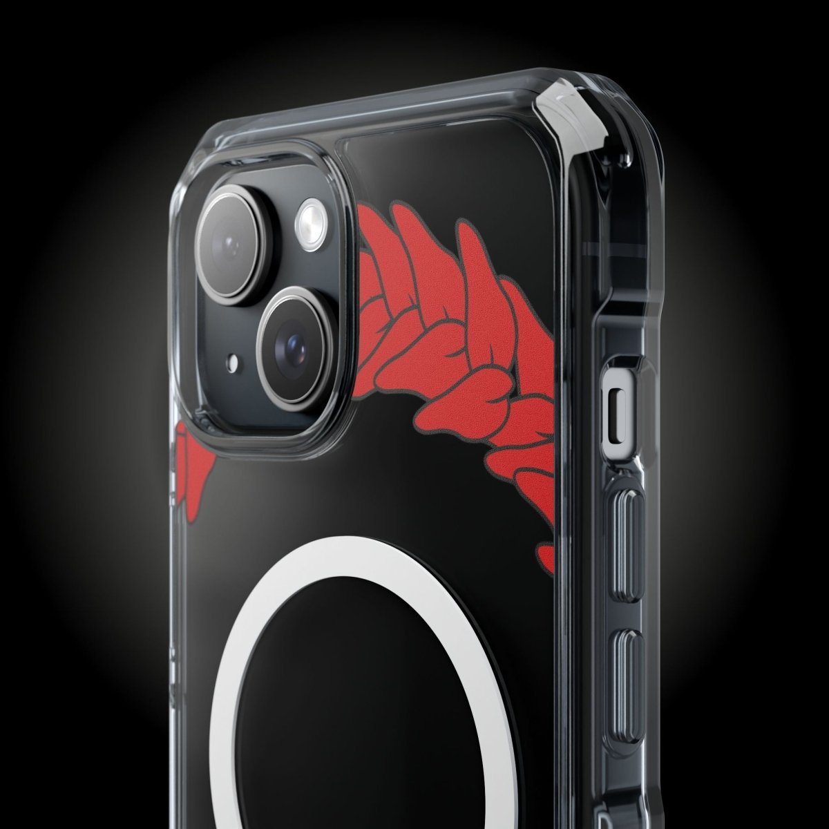 PasifikaOne MagSafe clear case for iPhone 16 featuring Ula Fala design, transparent protective phone cover.