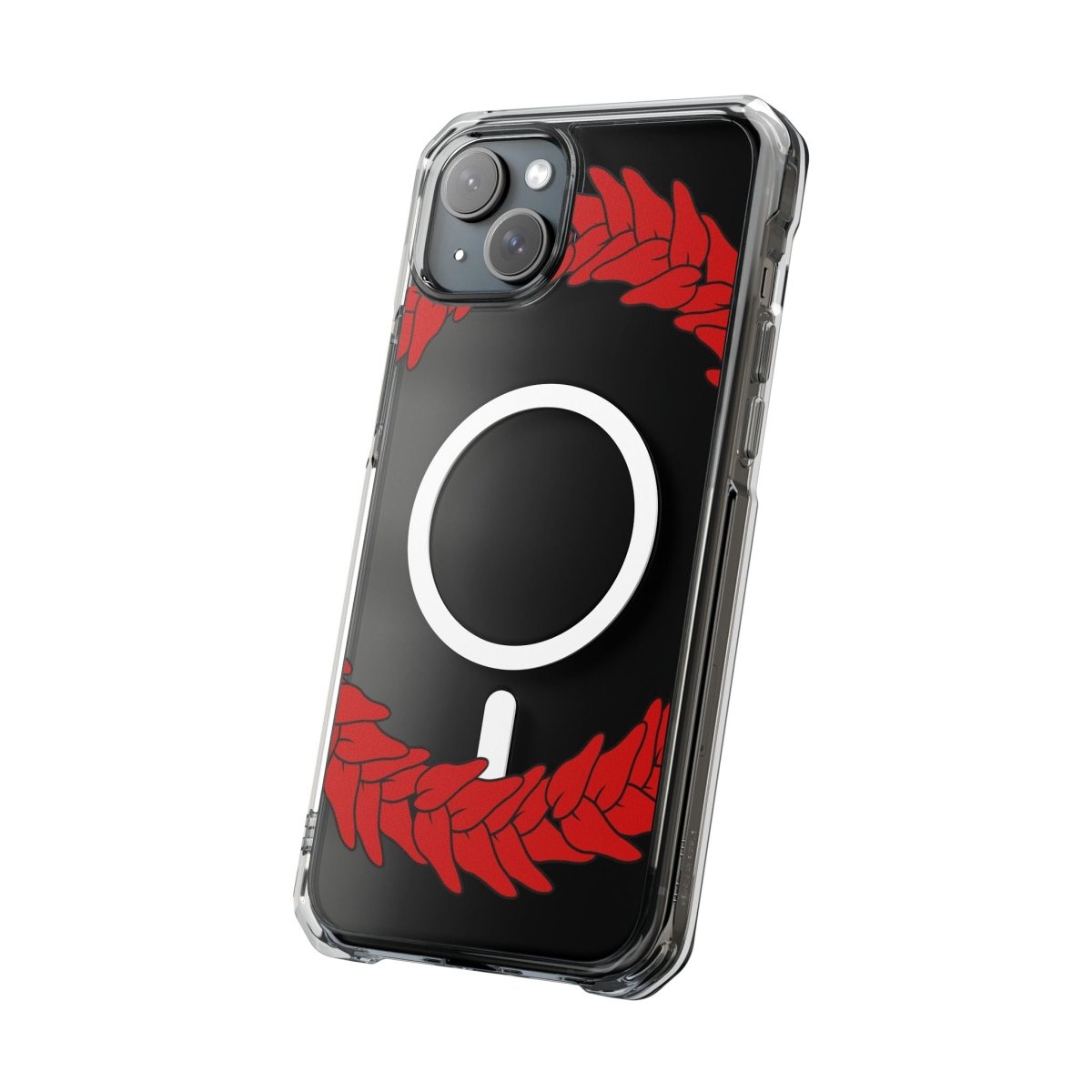 PasifikaOne MagSafe clear case for iPhone 16, featuring Ula Fala design, showcasing a transparent protective phone cover.