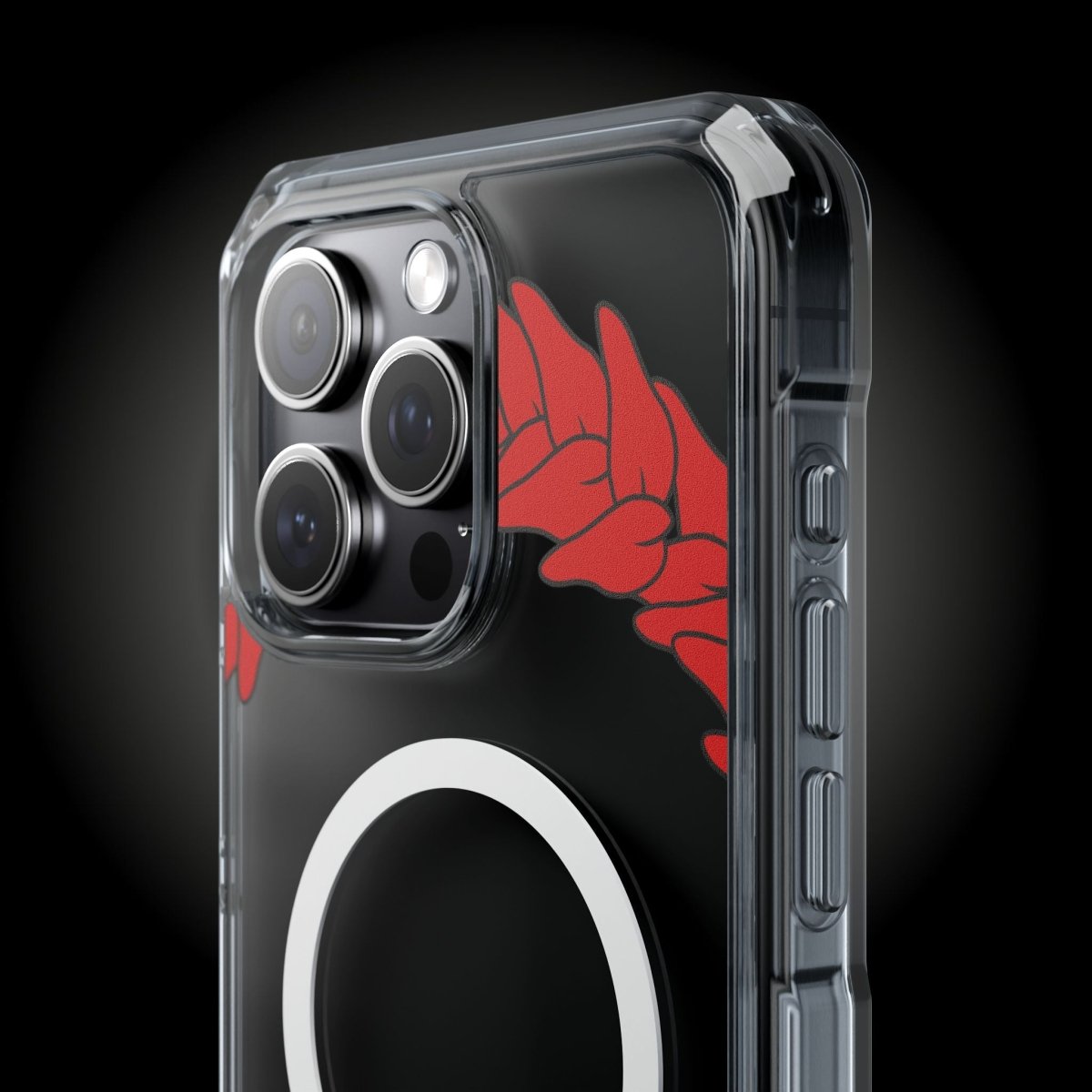 PasifikaOne MagSafe clear case for iPhone 16, featuring Ula Fala design, showing the transparent protective cover.