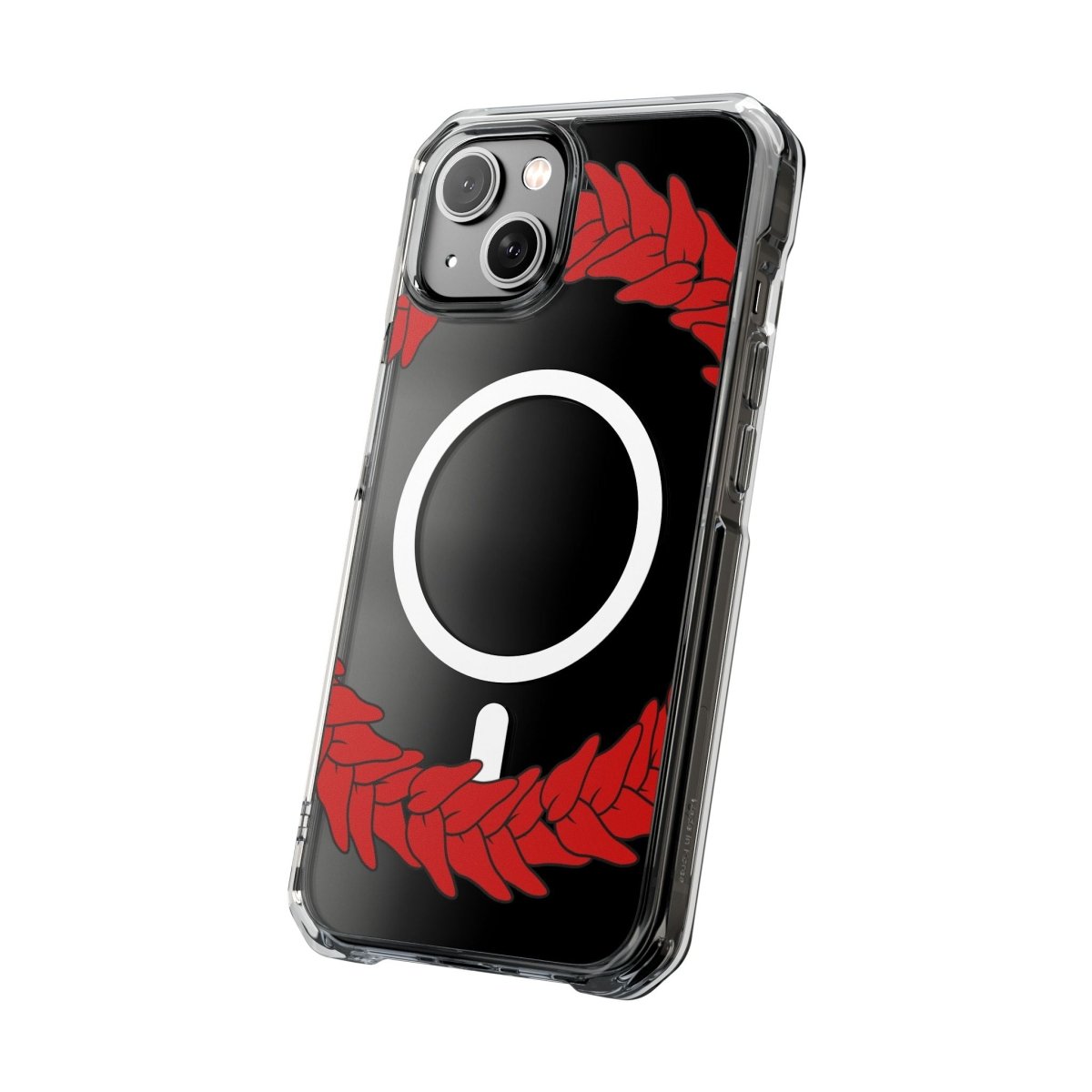 PasifikaOne MagSafe clear case for iPhone 16 featuring Ula Fala design, transparent and protective phone cover.