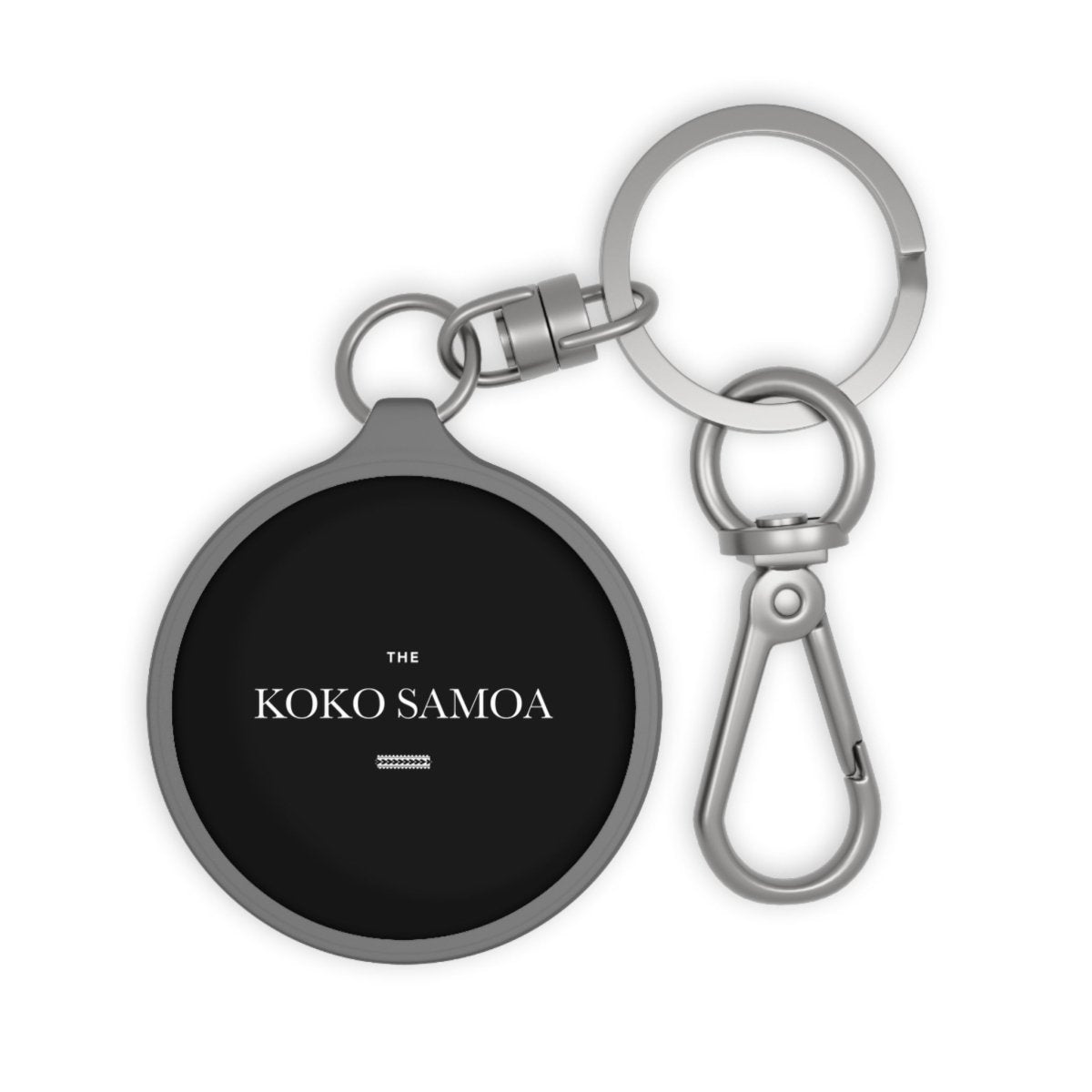 Gray Keyring Tag by WOYC The Brand Classic, featuring USA design, used as a stylish home decor accessory.