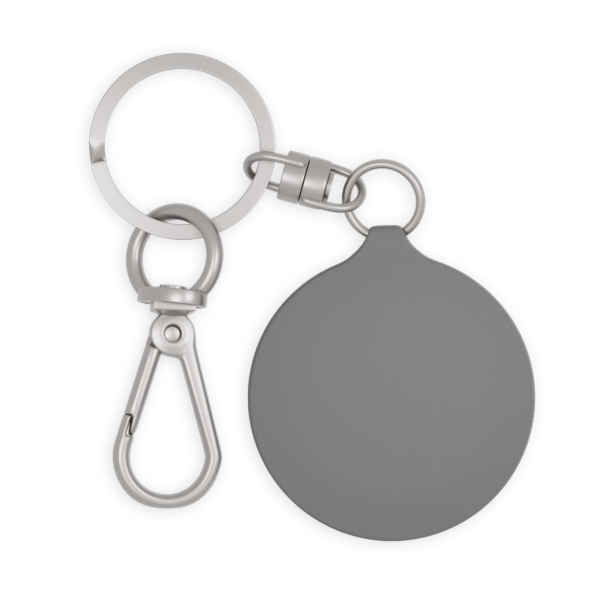 Gray WOYC The Brand Classic keyring tag featuring USA design, perfect for home decor or accessories.