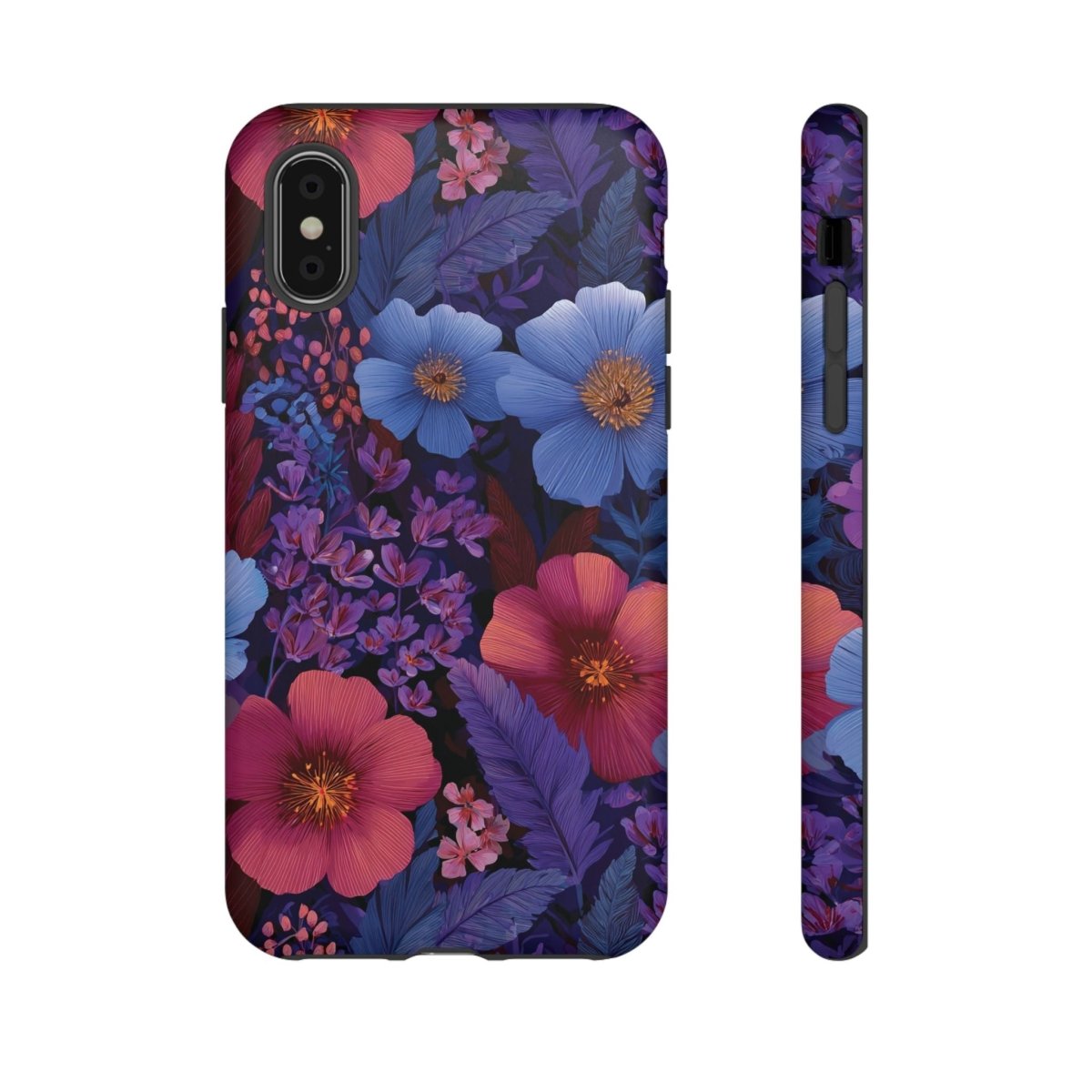 Lavender Tropics tough phone case for iPhone 17, glossy finish, durable protective cover in lavender design.