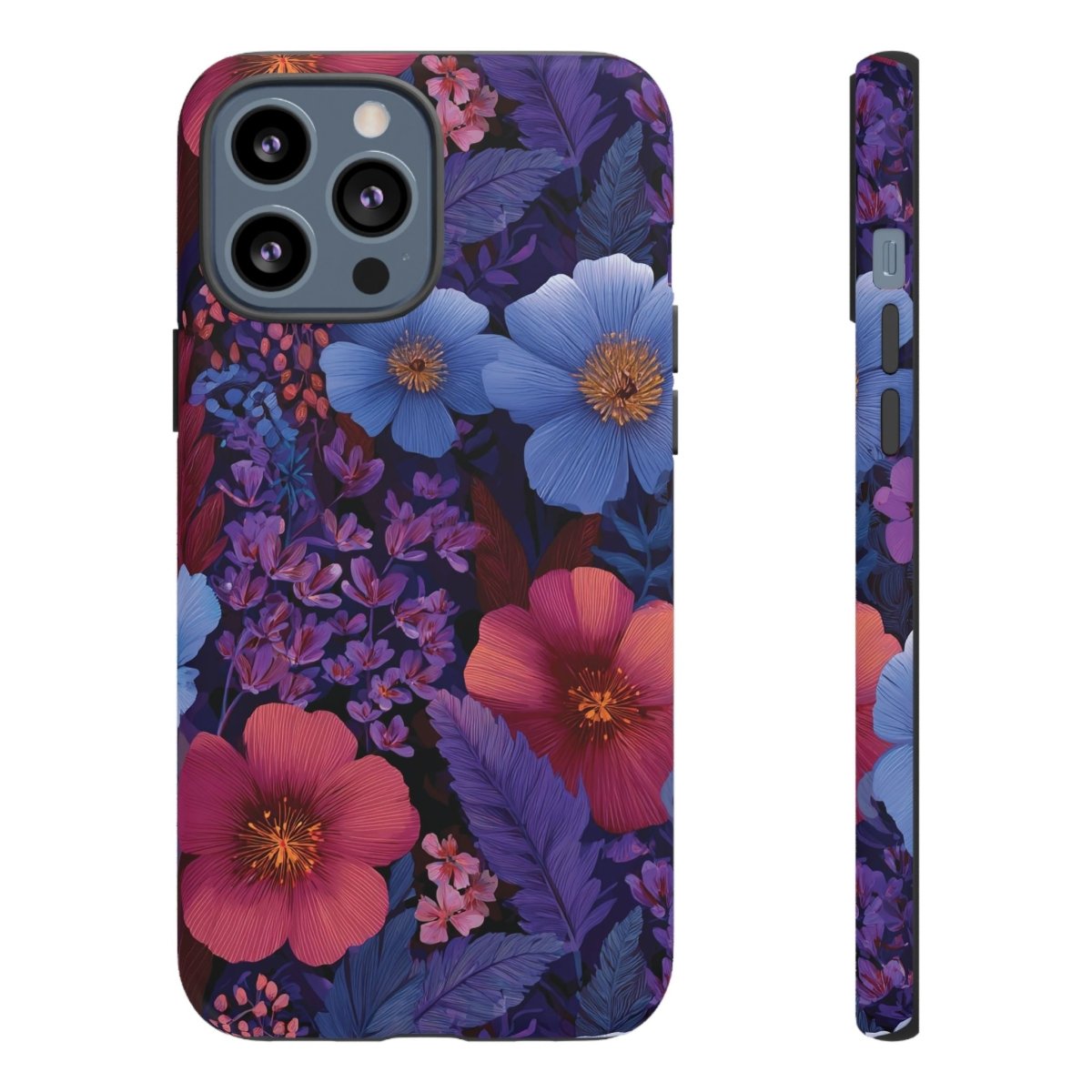 Lavender Tropics tough phone case for iPhone 17, glossy finish with tropical design, compatible with AU, NZ, and USA models.