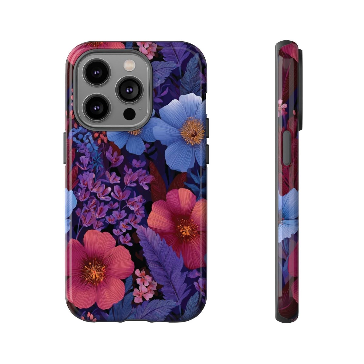 Lavender Tropics iPhone Tough Phone Case for iPhone 17, glossy finish, durable protective cover by Printify.