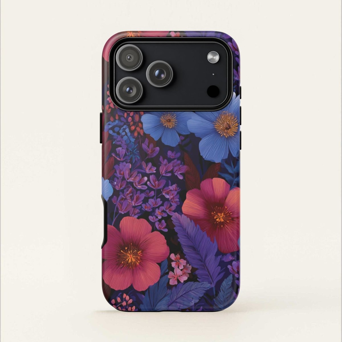 Lavender Tropics tough phone case for iPhone 17 by Printify, glossy finish, protective design for AU, NZ, and USA models.