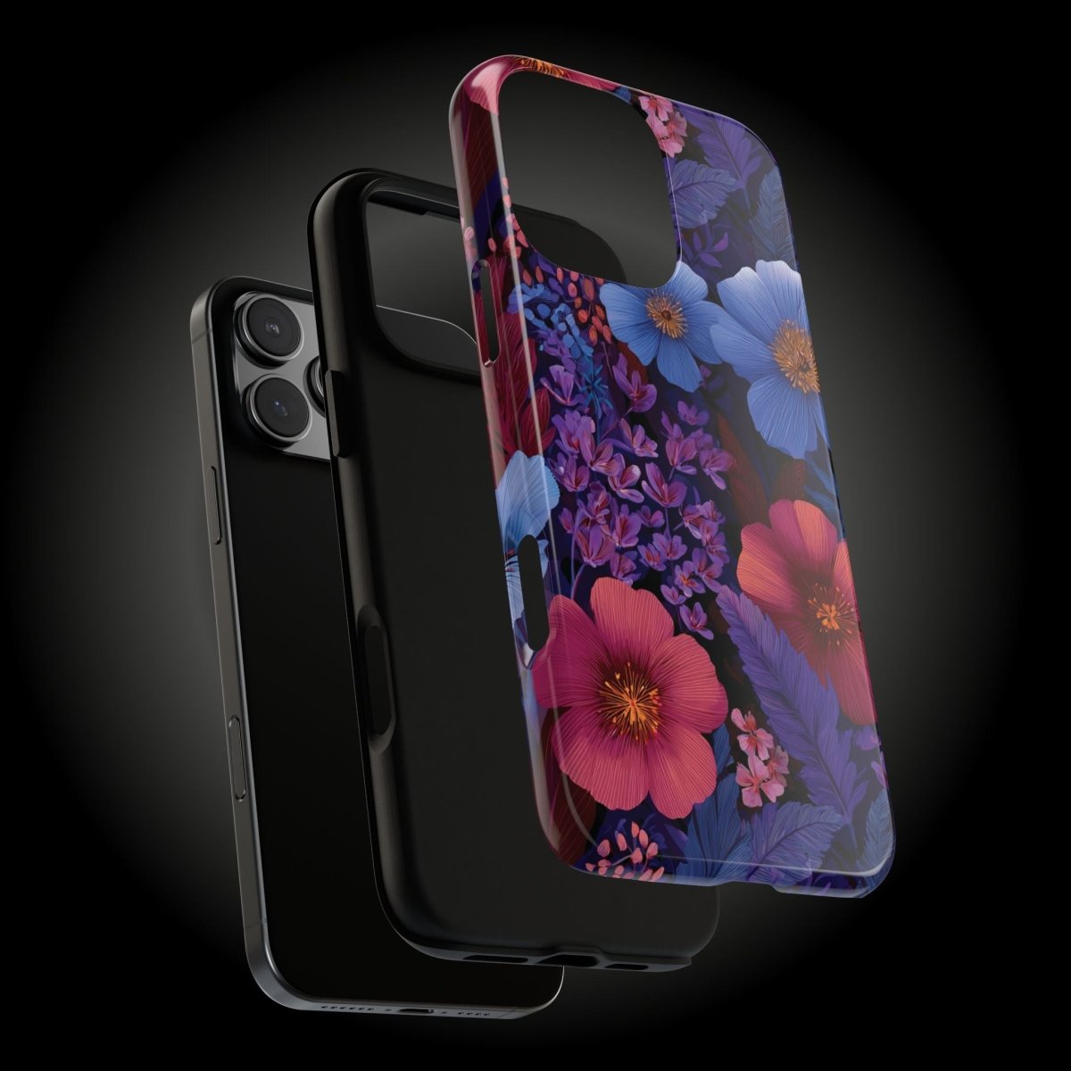 Lavender Tropics iPhone Tough Phone Case for iPhone 17, glossy finish, durable protection, vibrant tropical design.