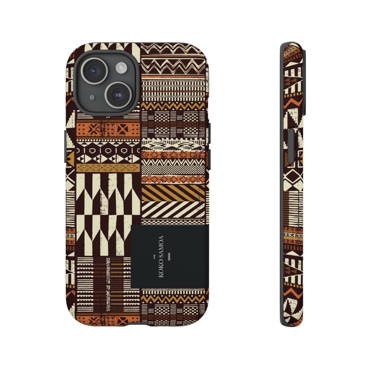 Glossy tough phone case for iPhone 17 with Apia Mosaic design by Printify, featuring durable protection and vibrant mosaic pattern.