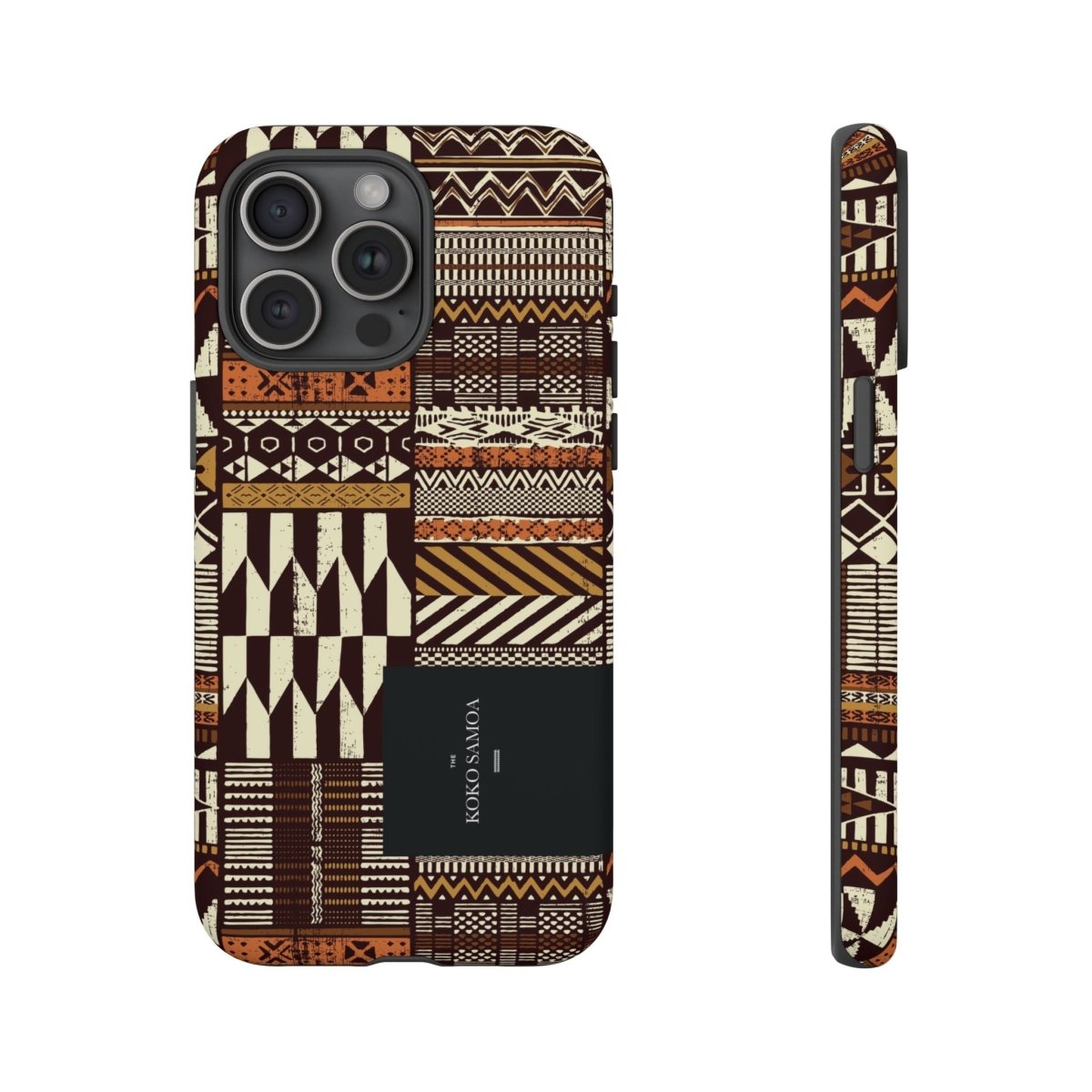 Glossy tough phone case for iPhone 17 with Apia Mosaic design by Printify, featuring a durable protective cover.