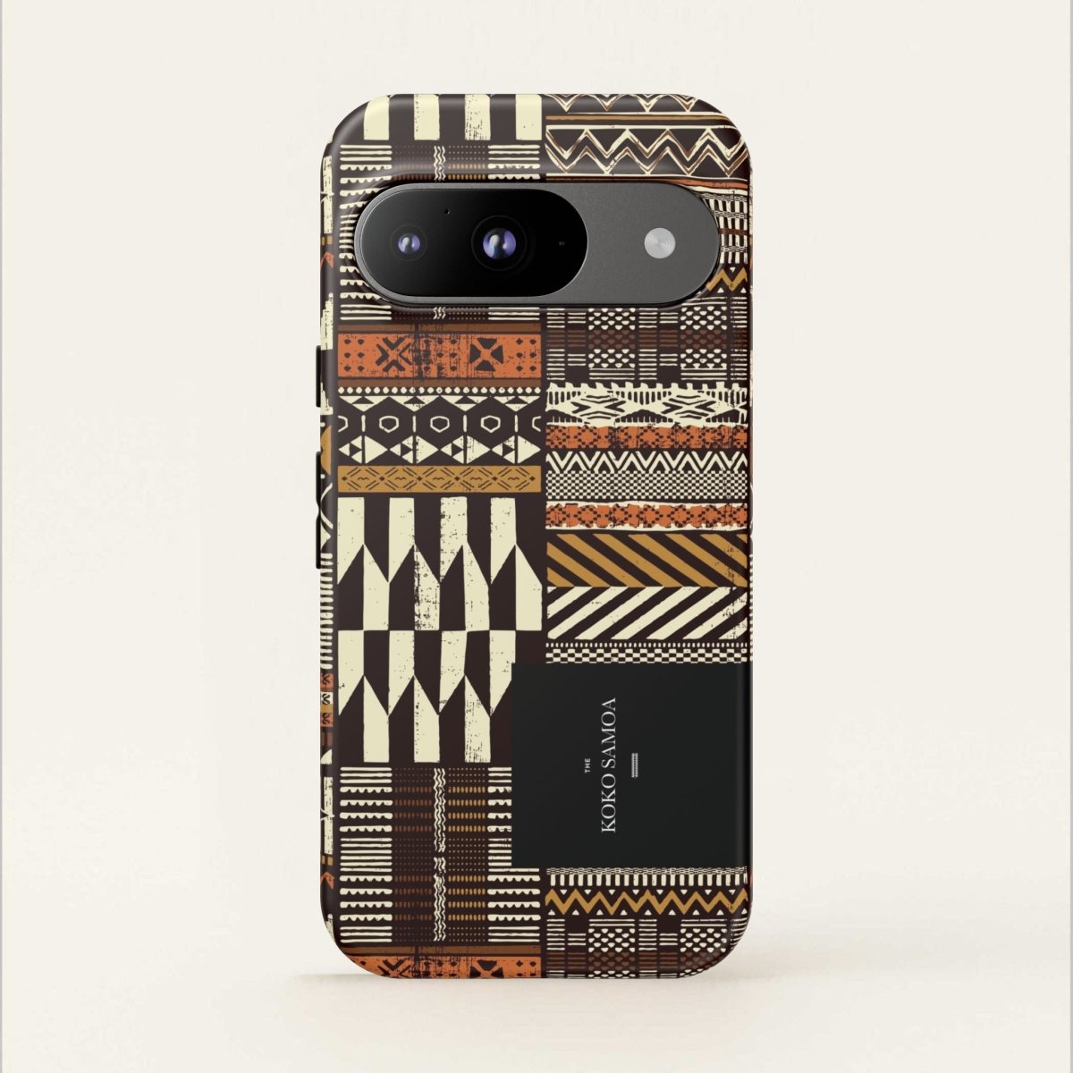 Glossy Tough Phone Case for iPhone 17 with Apia Mosaic design by Printify, featuring vibrant mosaic artwork.