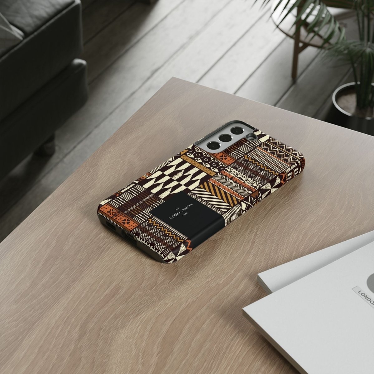 Glossy tough phone case for iPhone 17 with Apia Mosaic design, durable protective cover by Printify for AU, NZ, and USA.