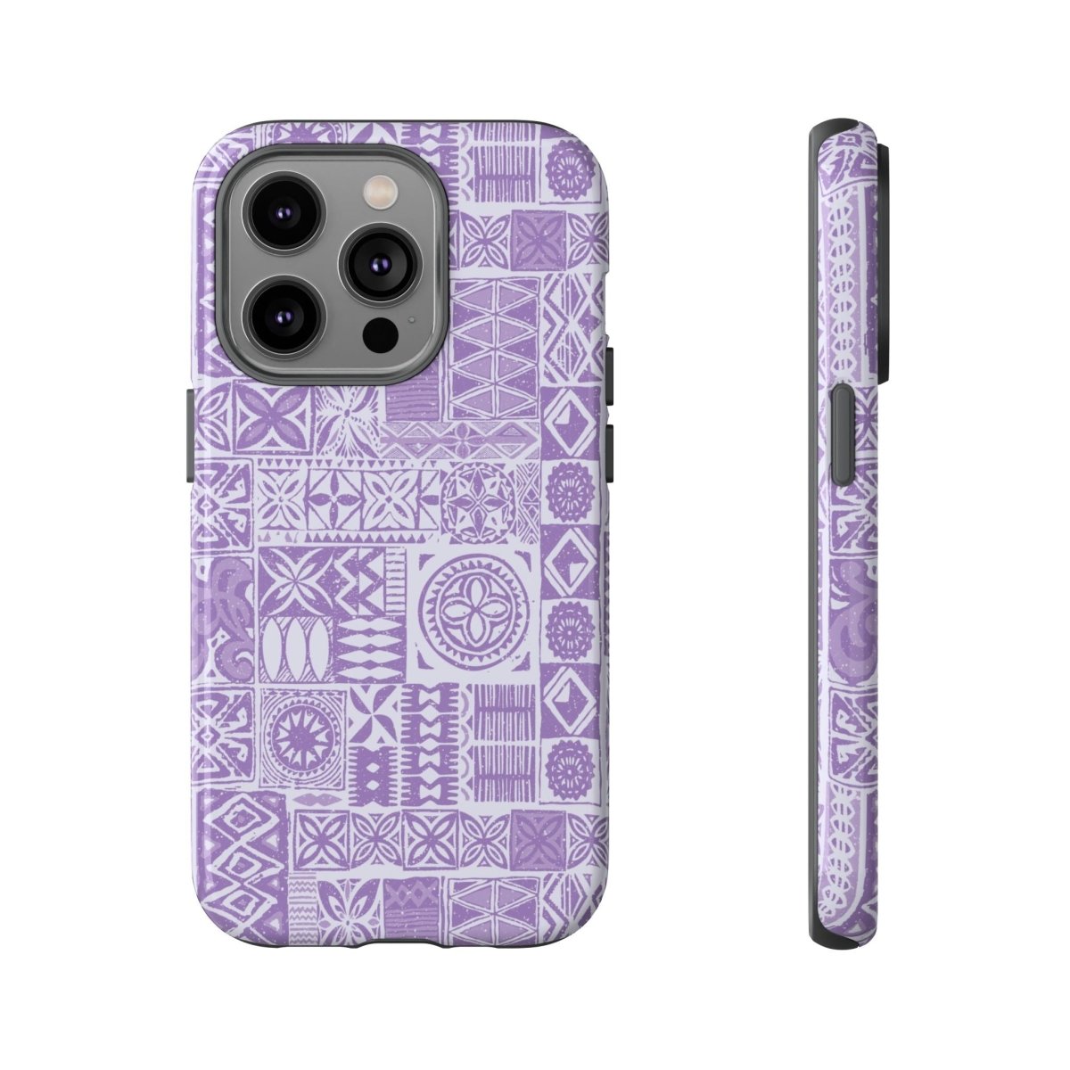Lavender Elei tough phone case for iPhone 17 by Printify, glossy protective case with vibrant lavender design.