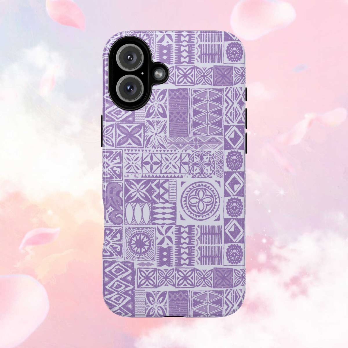 Lavender Elei tough phone case for iPhone 17, glossy finish, durable protective cover by Printify, designed for AU, NZ, and USA markets.
