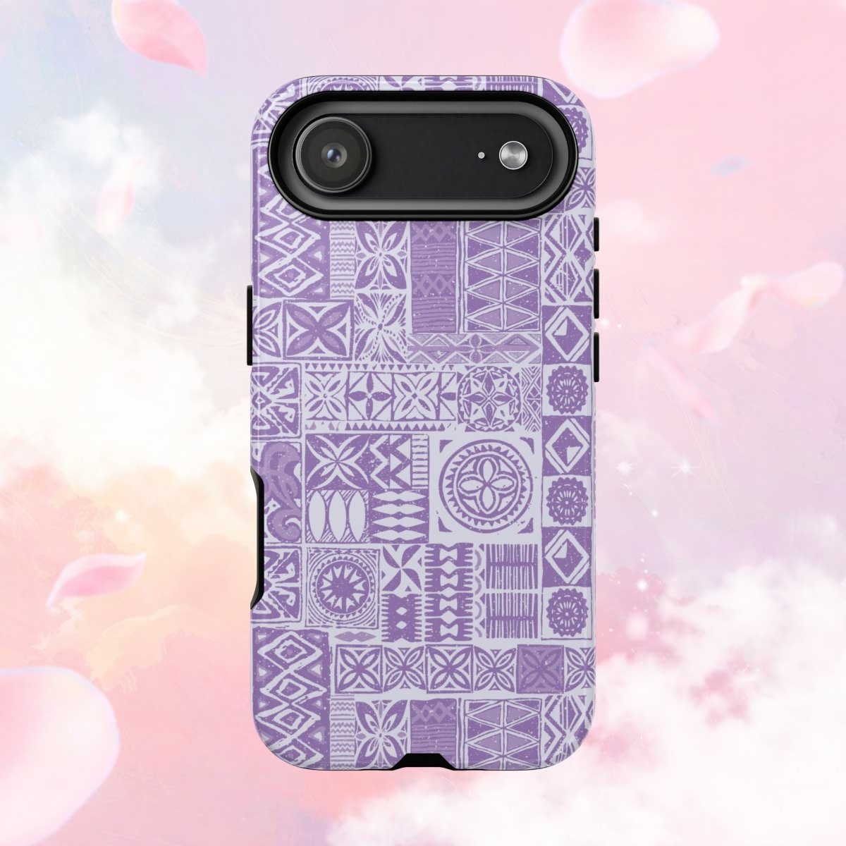 Lavender Elei tough phone case for iPhone 17, glossy protective cover by Printify, designed for AU, NZ, and USA markets