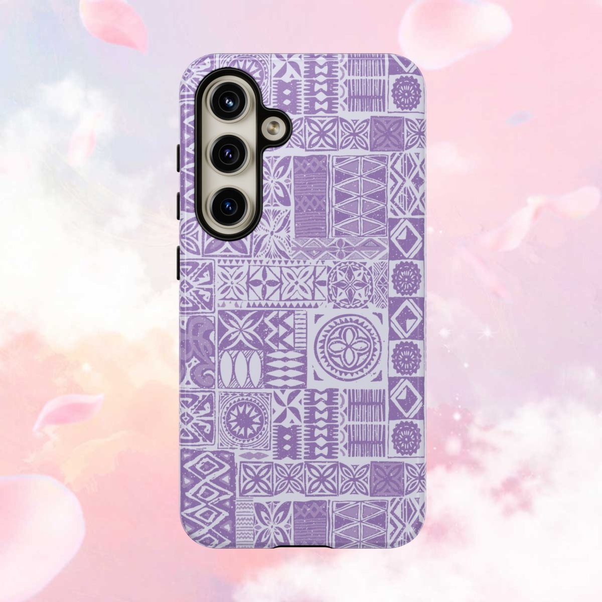 Lavender Elei tough phone case for iPhone 17, glossy protective cover by Printify, suitable for AU, NZ, and USA markets.