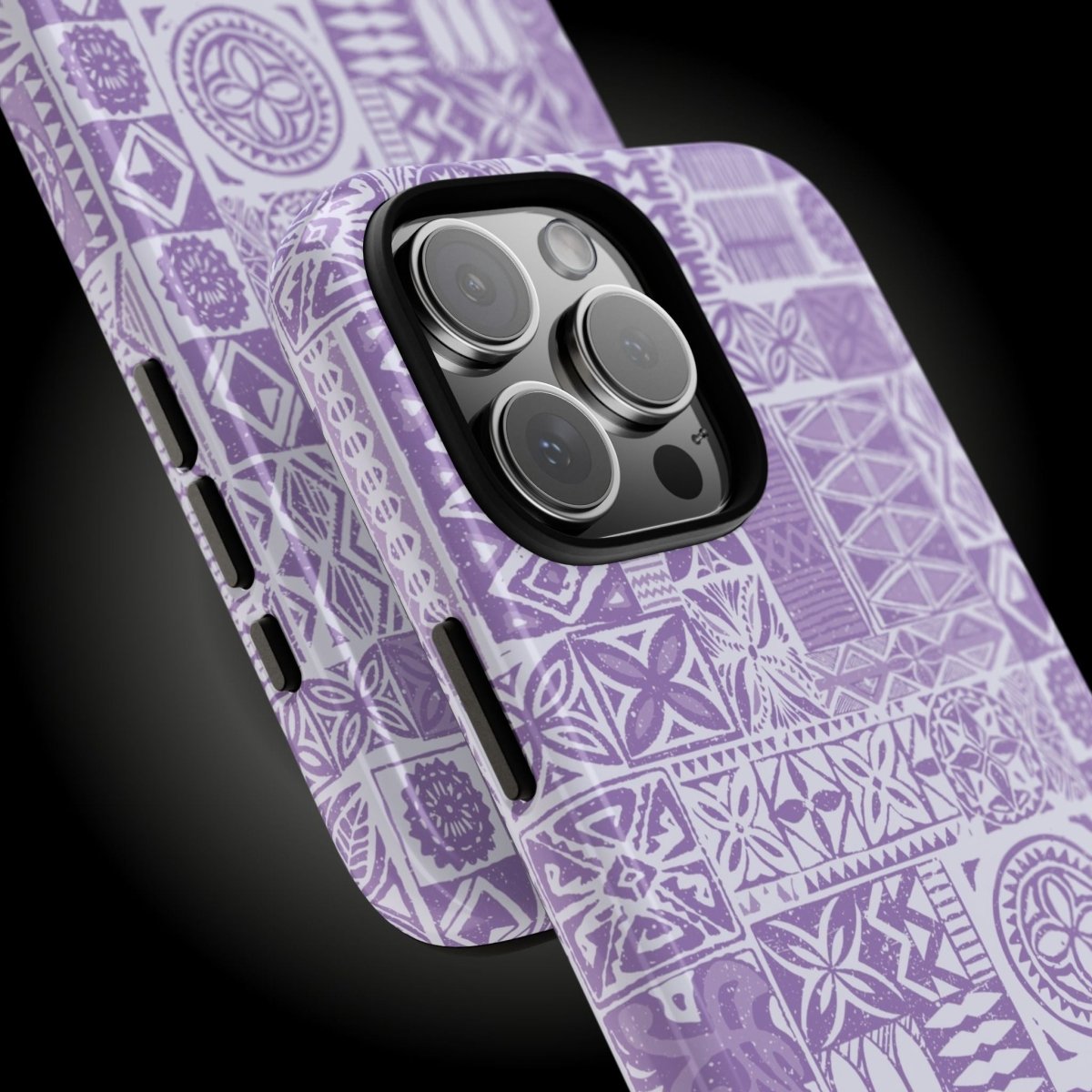 Lavender Elei tough phone case for iPhone 17 with glossy finish, designed for AU, NZ, and USA markets by Printify.