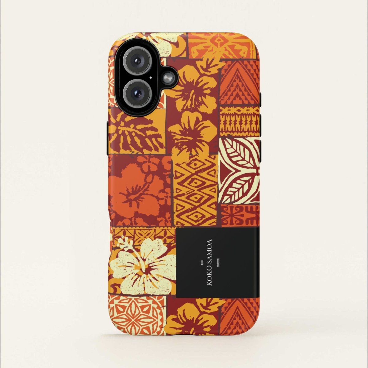 Glossy tough phone case for iPhone 17 with Sataoa Sunrise design, by Printify, featuring vibrant sunrise artwork for AU, NZ, and USA.