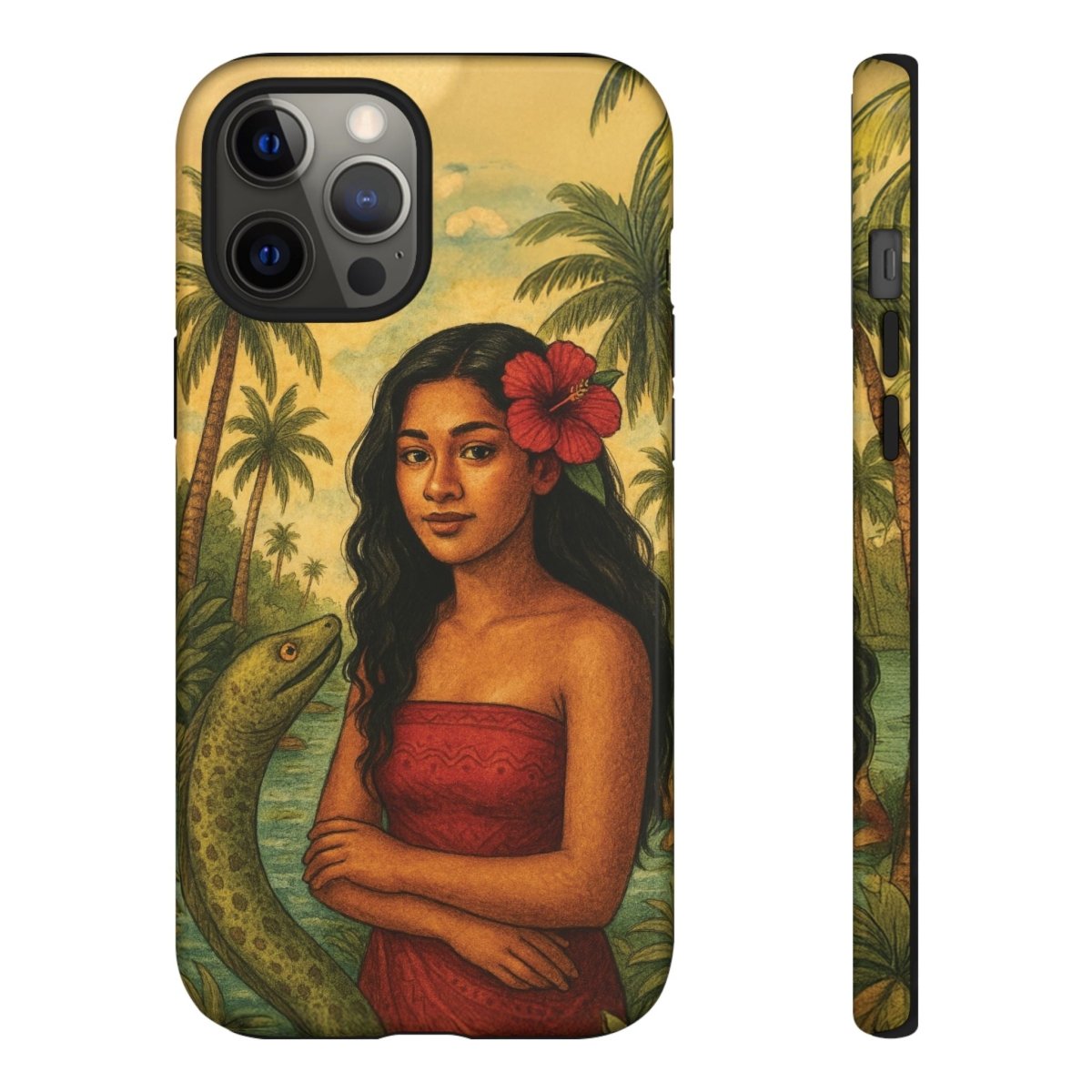 Glossy Tough Phone Case featuring Sina & The Eel design for iPhone 17, with rugged protection in AU, NZ, and USA editions.