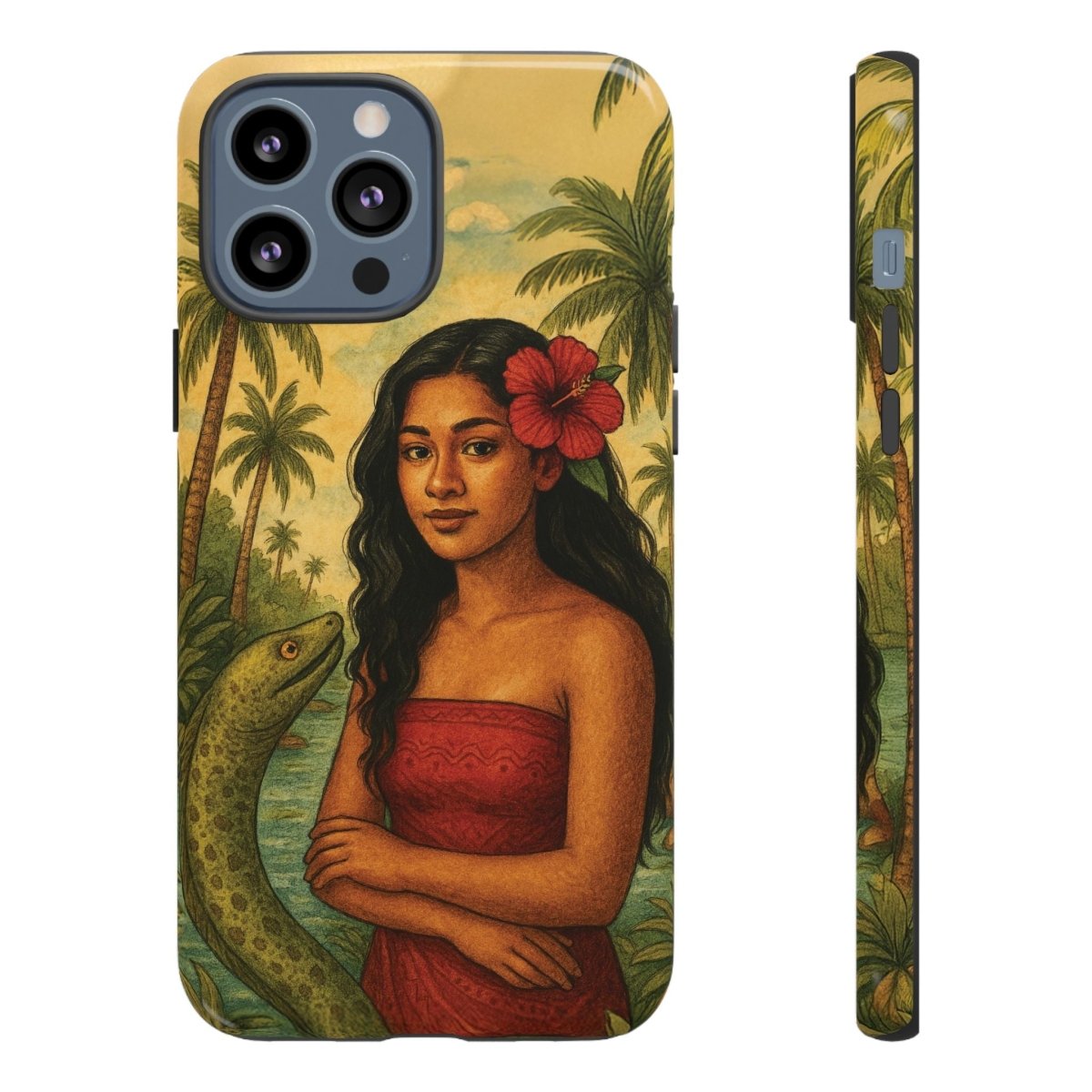 Glossy Tough Phone Case featuring Sina & The Eel design for iPhone 17, durable and protective for AU, NZ, and USA.