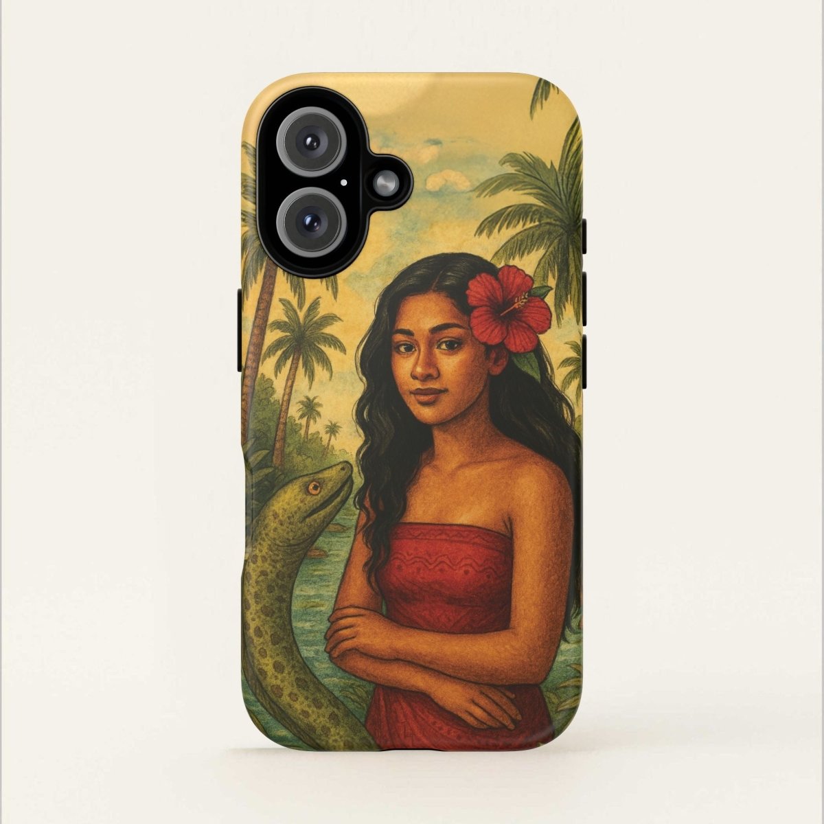 Glossy tough phone case for iPhone 17 featuring Sina & The Eel design by WOYC, designed for AU, NZ, and USA markets.