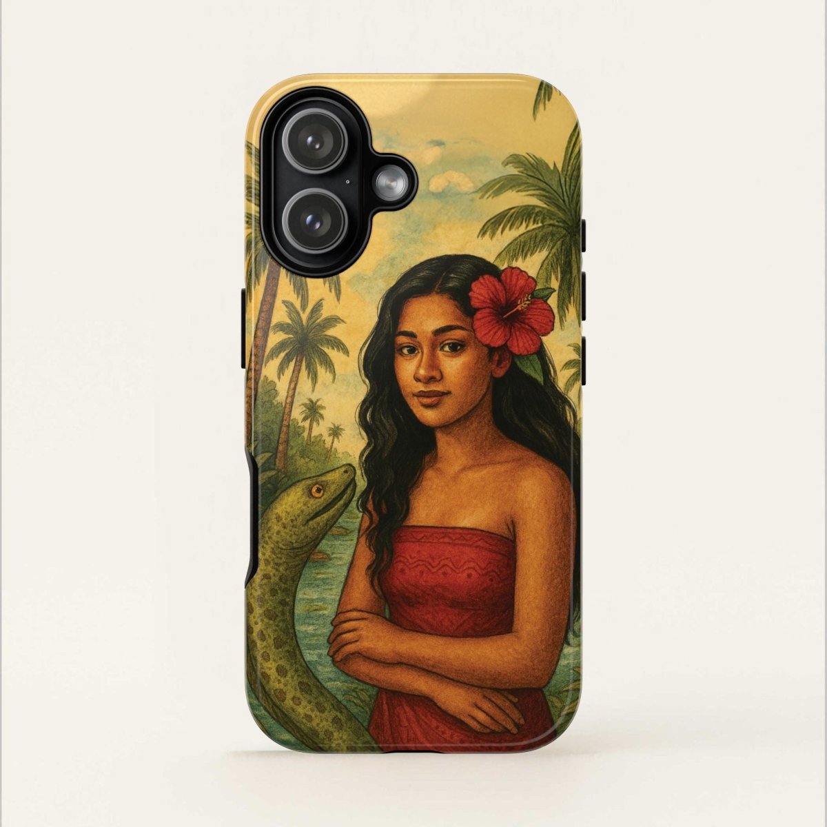 Glossy tough phone case for iPhone 17 featuring Sina & The Eel design by WOYC, designed for AU, NZ, and USA markets.