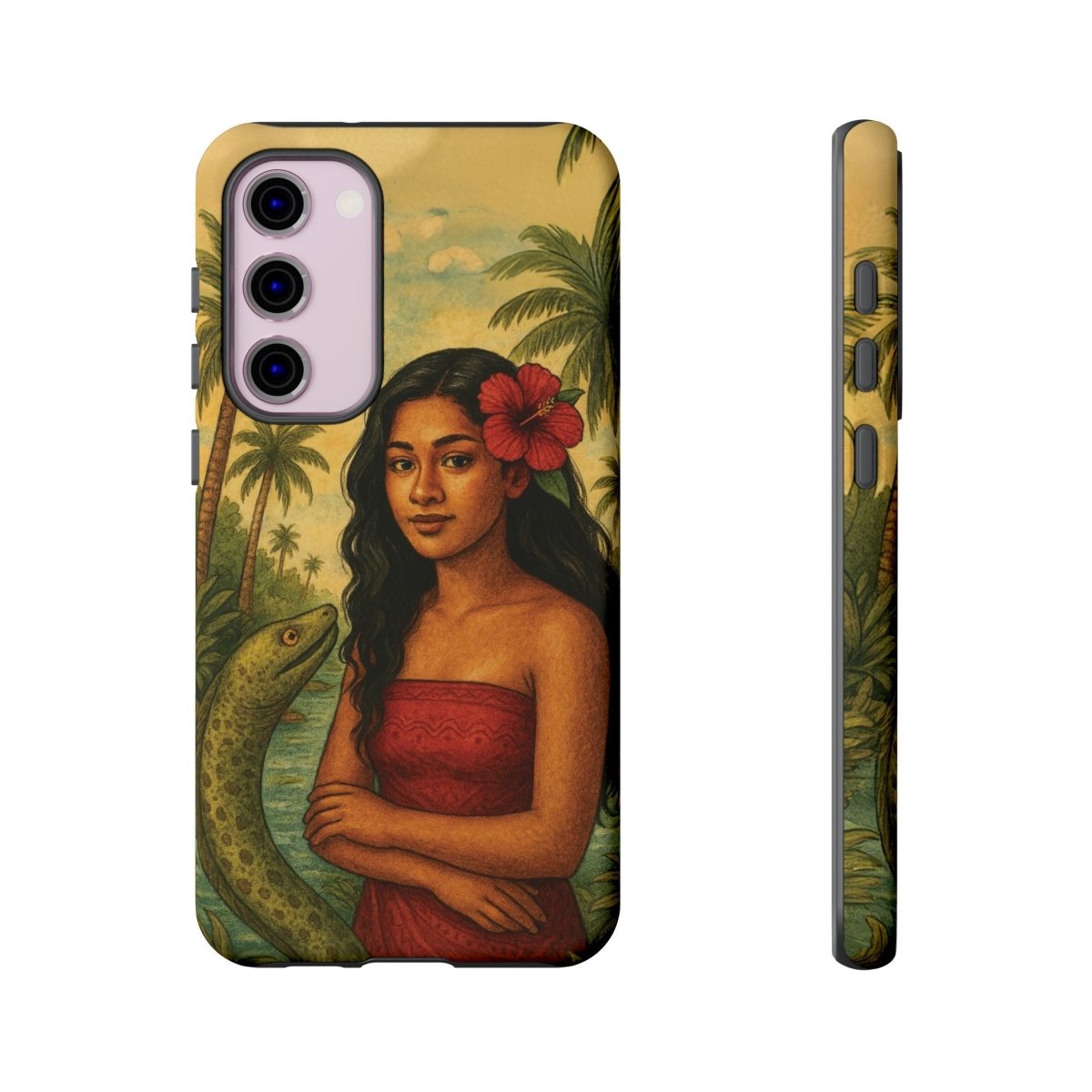 Glossy Tough Phone Case for iPhone 17 by WOYC featuring Sina & The Eel design, provides durable protection.