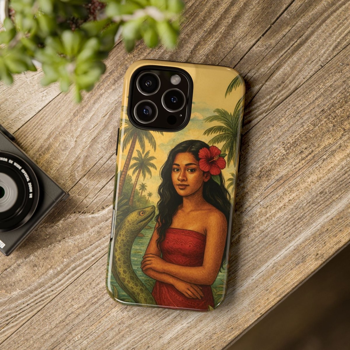 Glossy tough phone case for iPhone 17 featuring Sina & The Eel design, offering durable protection for AU/NZ/USA markets.