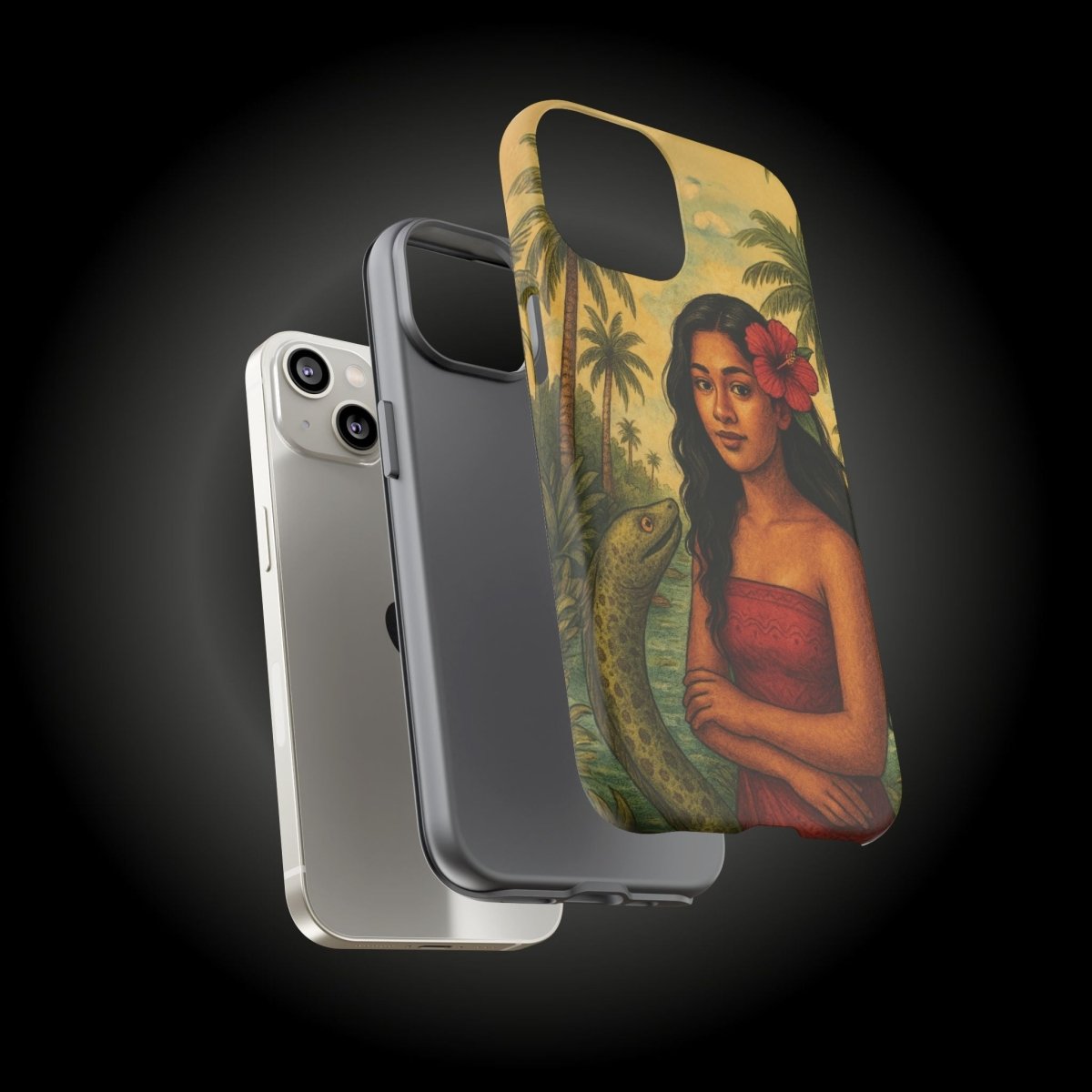 Glossy Tough Phone Case by WOYC featuring Sina & The Eel design for iPhone 17, durable protective cover for AU, NZ, and US markets.