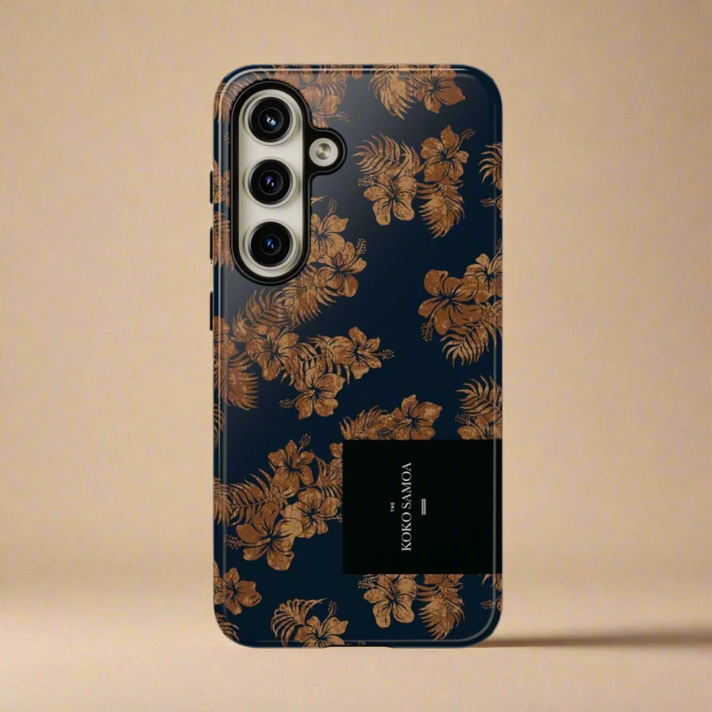 Samsung Galaxy S25 tough phone case by WOYC in Fagaloa Twilight design, glossy finish, durable protective cover for smartphones.