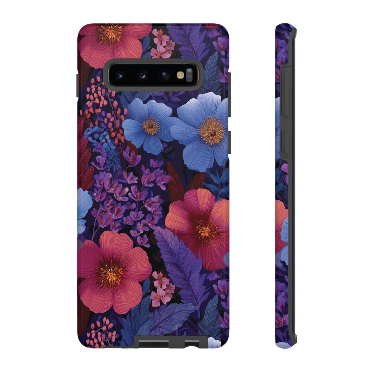Samsung Tough Phone Case in Lavender Tropics design for Galaxy S25, glossy finish,.