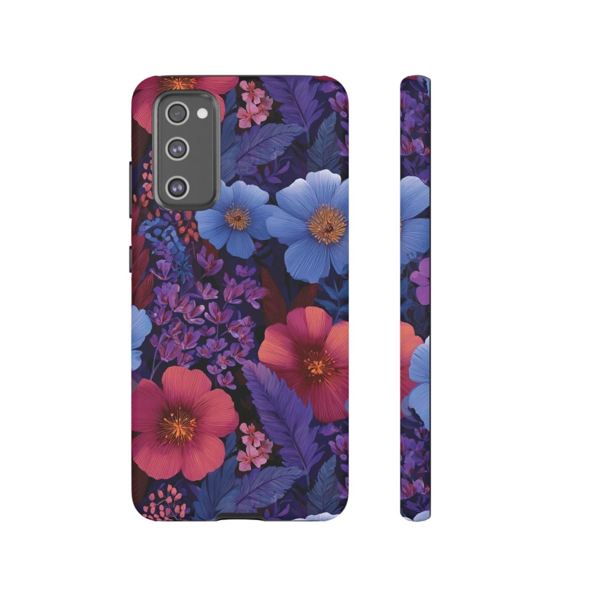Samsung Galaxy S25 tough phone case featuring Lavender Tropics design, glossy finish, durable protective cover.