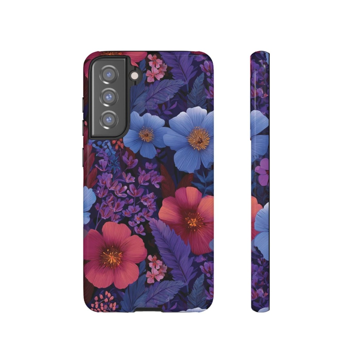 Samsung Galaxy S25 tough phone case with Lavender Tropics design, glossy finish, for AU, NZ, and USA markets.