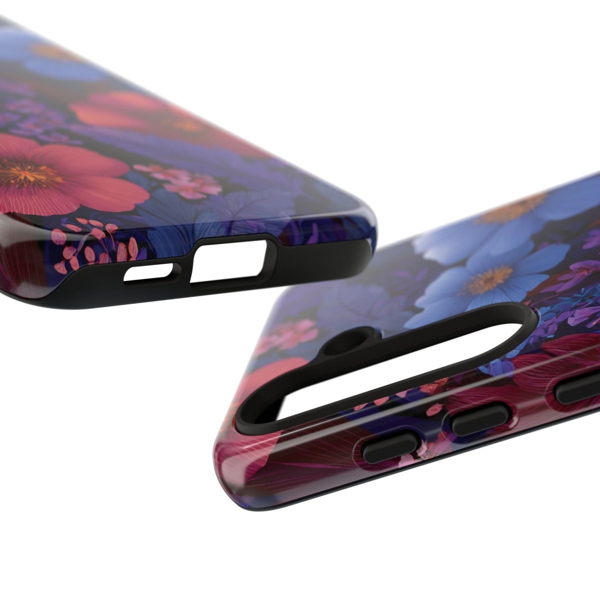 Samsung Galaxy S25 tough phone case by Printify with Lavender Tropics design, glossy finish, durable protective cover.
