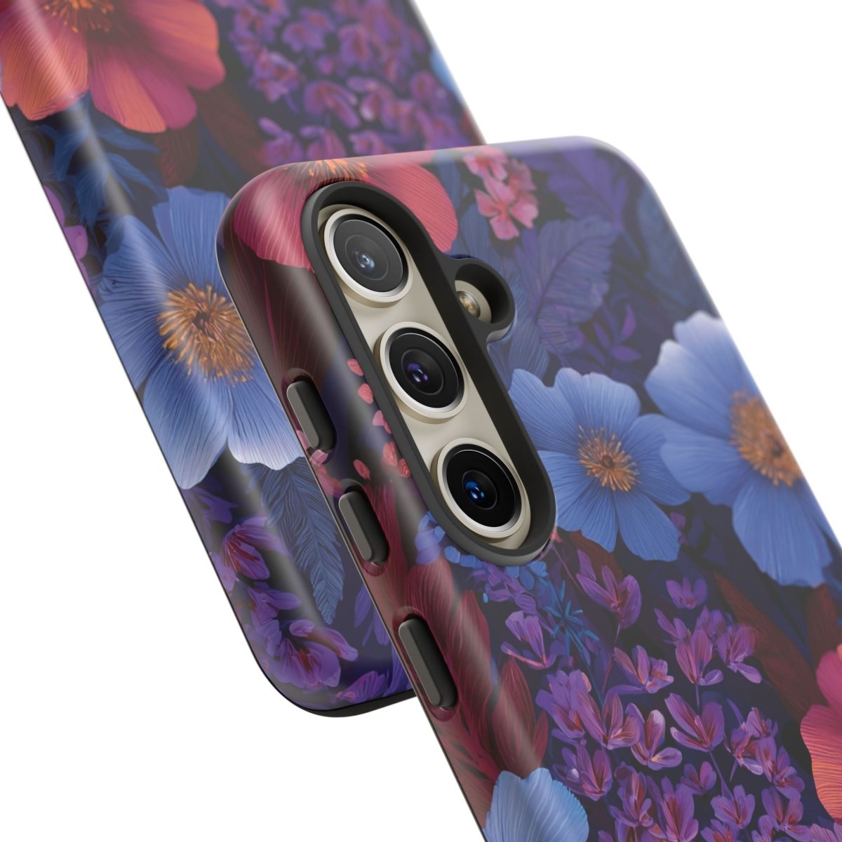 Samsung Tough Phone Case for Galaxy S25 with Lavender Tropics design, glossy finish, durable protective cover