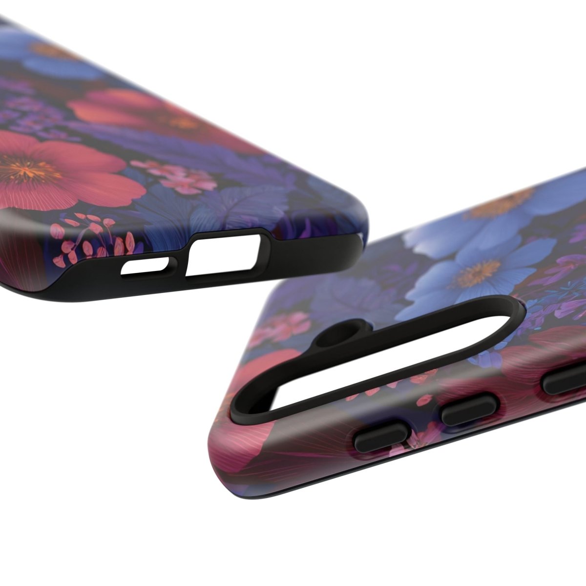 Samsung Galaxy S25 tough phone case by Printify featuring Lavender Tropics design, glossy finish, suited for AU, NZ, and USA markets.