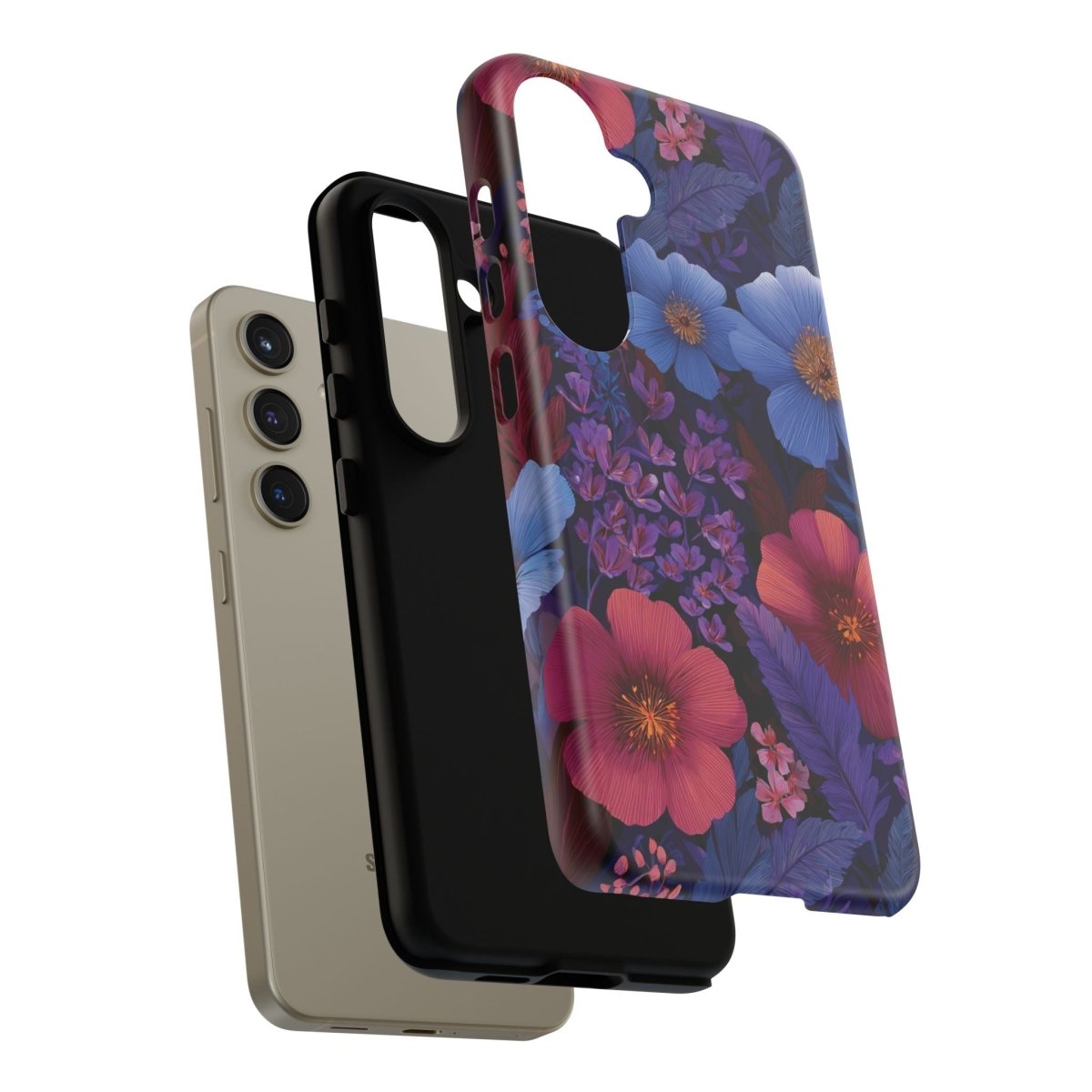 Samsung Galaxy S25 tough phone case by Printify featuring Lavender Tropics design with glossy finish.