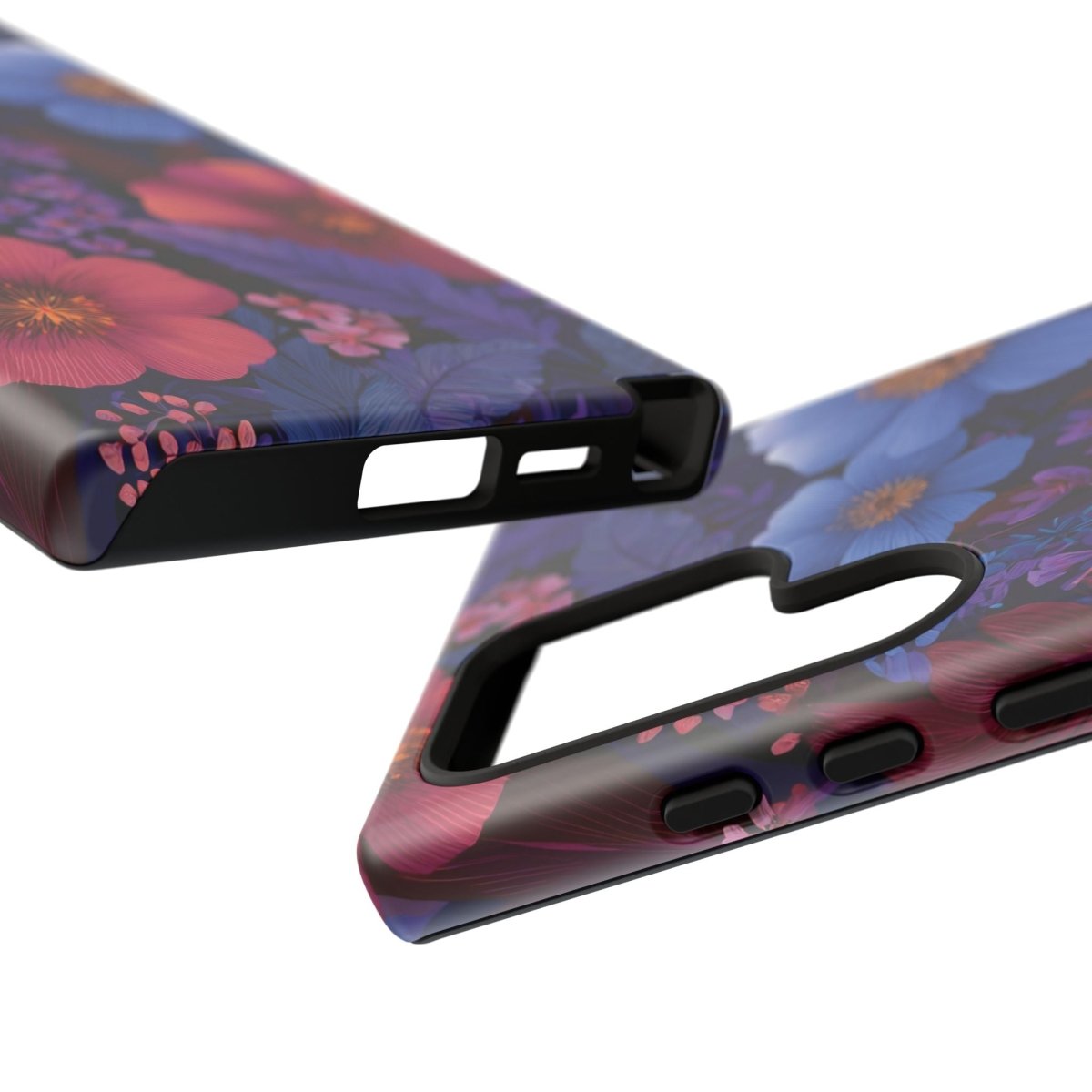 Samsung Galaxy S25 tough phone case by Printify with lavender tropics design, glossy finish, suitable for AU, NZ, and USA models.