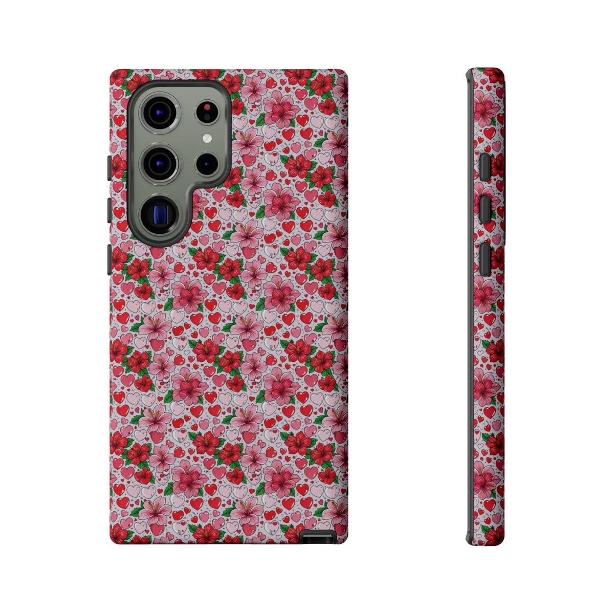 Samsung Galaxy S25 tough phone case by Printify featuring Love & Aute design, glossy finish, compatible with AU, NZ, and USA models.
