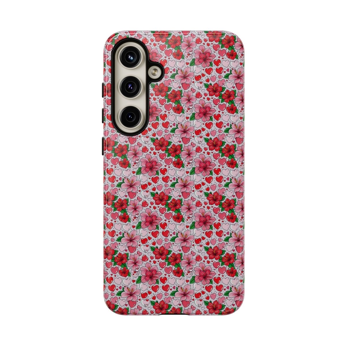 Samsung Galaxy S25 tough phone case by Printify featuring Love & Aute design, glossy protective cover for AU, NZ, and USA markets.