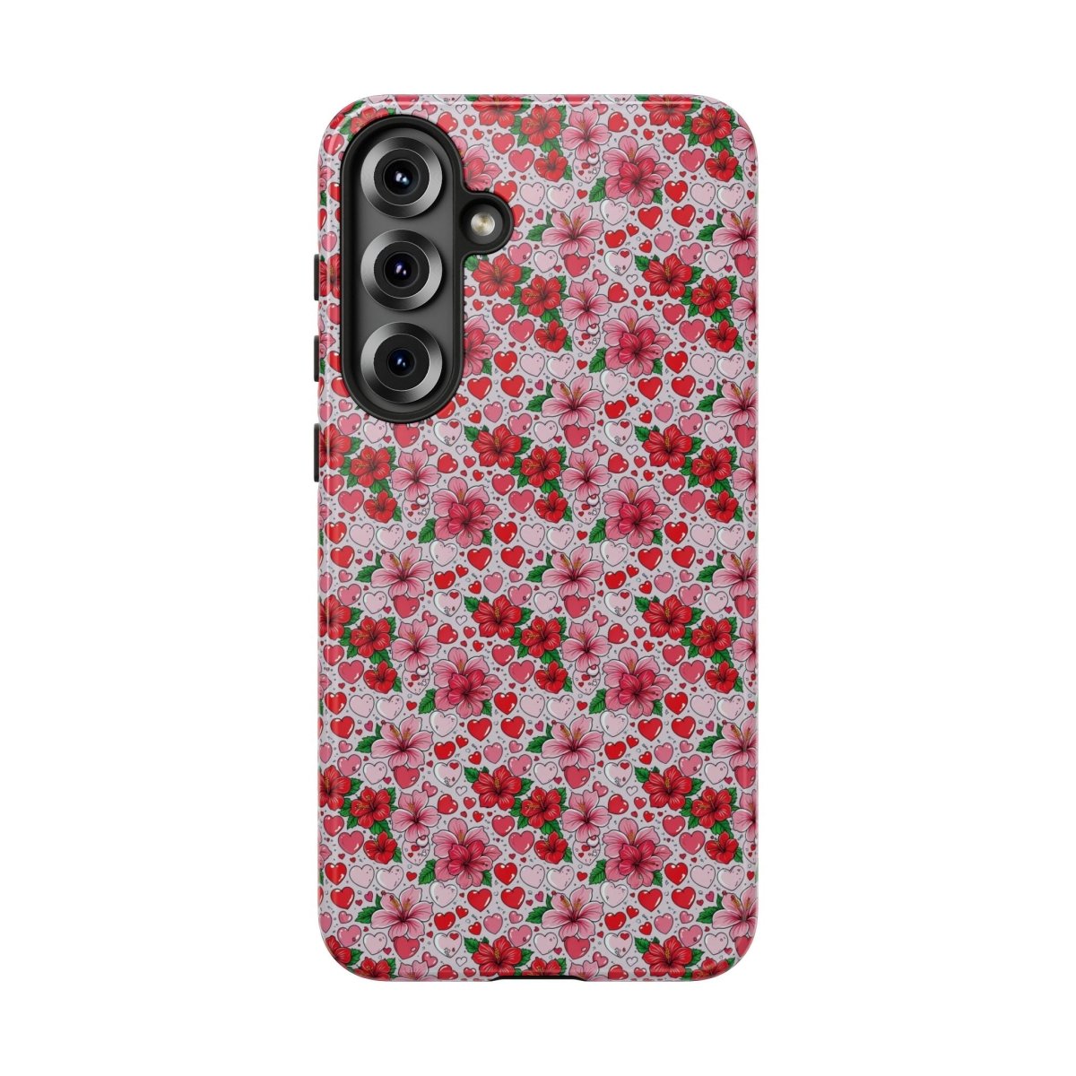 Samsung Galaxy S25 tough phone case by Printify featuring Love & Aute design, glossy finish, durable protective cover.