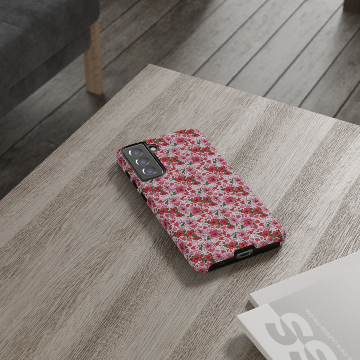 Samsung Galaxy S25 tough phone case by Printify with Love & Aute design, glossy finish, designed for AU, NZ, and USA markets.