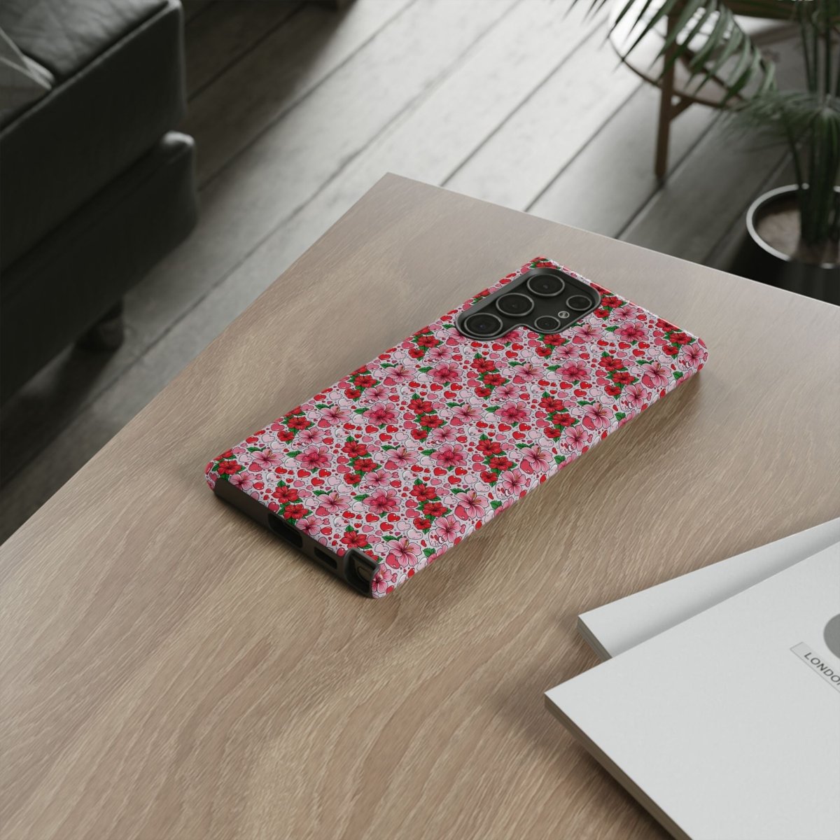 Samsung Galaxy S25 tough phone case by Printify with Love & Aute design, glossy finish, protective and stylish for AU, NZ, and USA.
