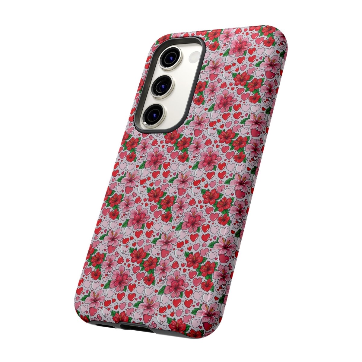 Samsung Galaxy S25 tough phone case by Printify featuring Love & Aute design, glossy protective cover for durable smartphone protection.
