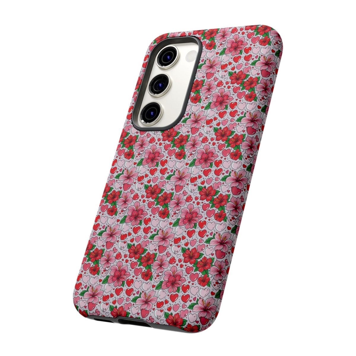 Samsung Galaxy S25 tough phone case by Printify featuring Love & Aute design, glossy protective phone case for AU, NZ, and USA.