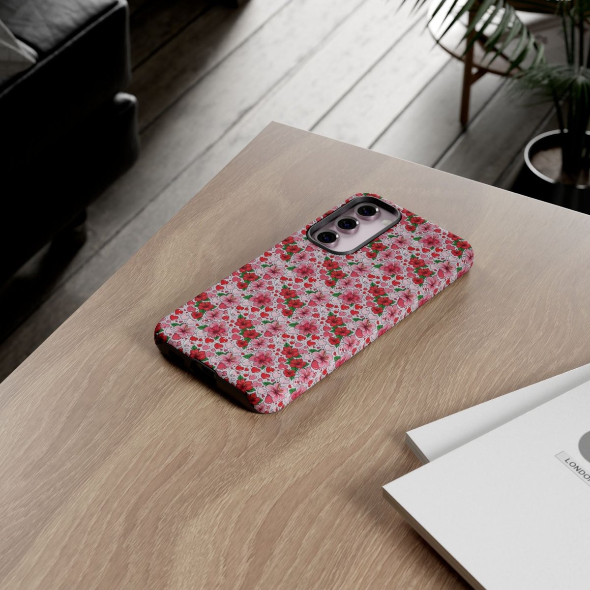 Samsung Galaxy S25 tough phone case by Printify with Love & Aute design, glossy finish, suitable for AU, NZ, and USA markets.