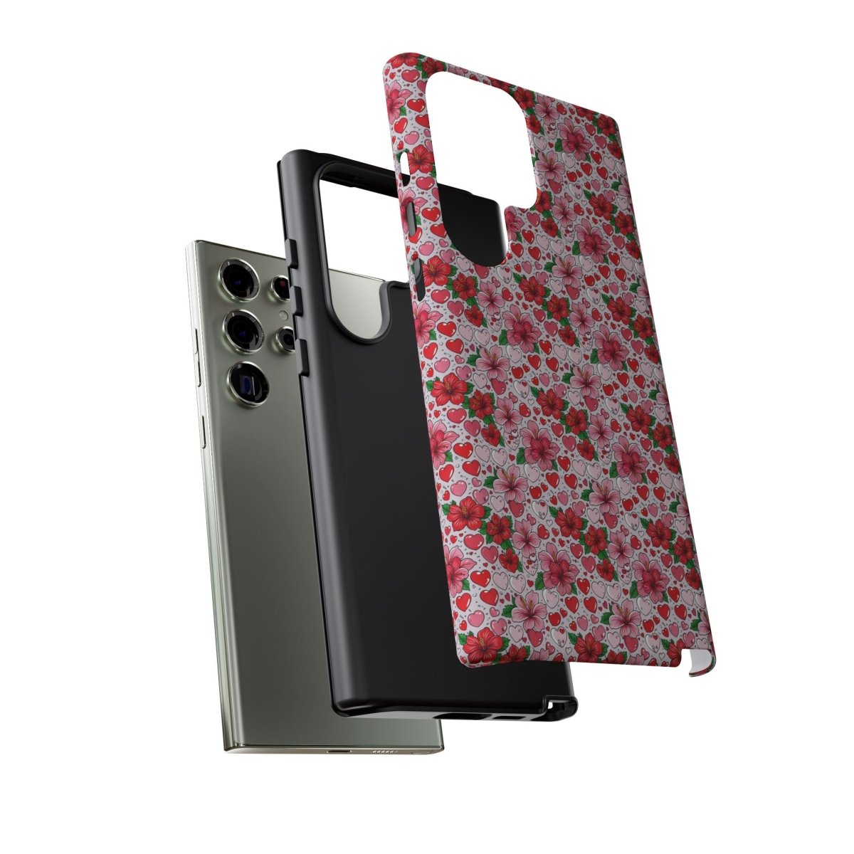 Samsung Galaxy S25 tough phone case by Printify with Love & Aute design, glossy finish, protective and stylish for AU/NZ/USA.